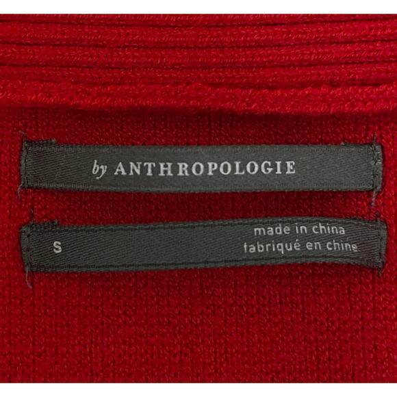 Anthropologie Elise Off Shoulder Bell
Sleeve Tunic Sweater Red Small Holiday - Picture 9 of 11